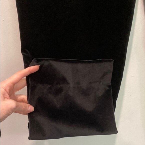 Piazza Sempione Black Velour Pants High Rise Straight Leg size large - Picture 4 of 11
